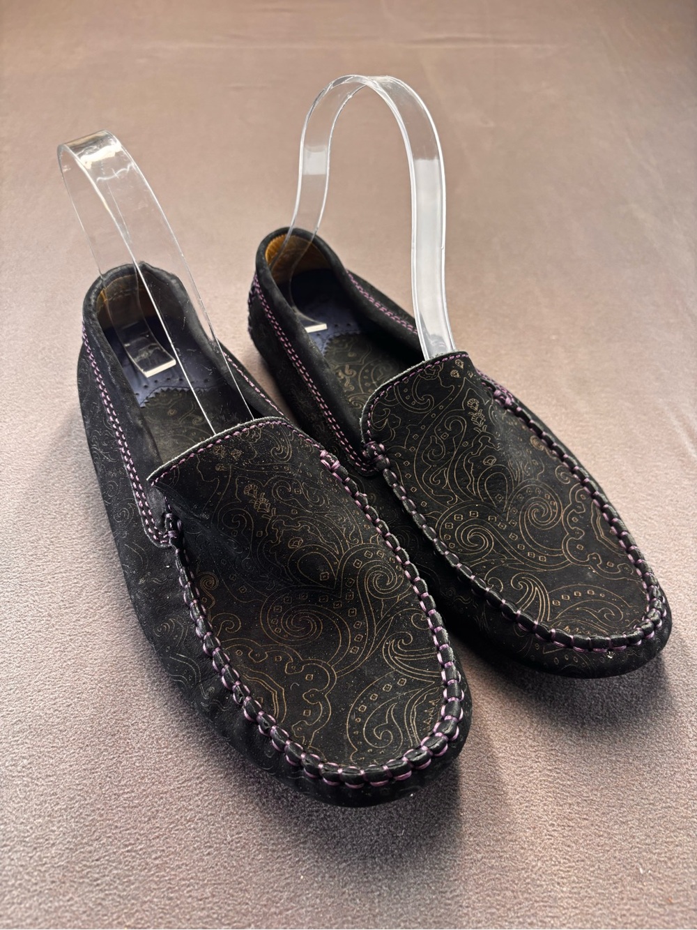 Robert Graham Verrazano Paisley Leather Suede Driving Loafers Slip-Ons